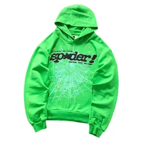 Sp5der Punk V2 Rhinestone Tracksuit Bright Green