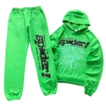 Sp5der Punk V2 Rhinestone Tracksuit Bright Green
