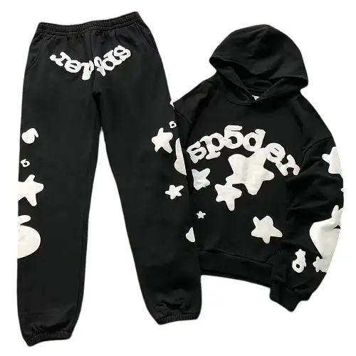 Sp5der Reflective Beluga Tracksuit Black Sp5der Reflective Beluga Tracksuit Black