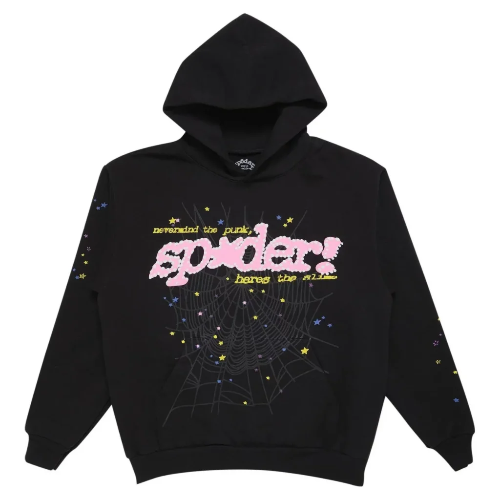 Sp5der P*nk Hoodie Black Sp5der P*nk Hoodie Black