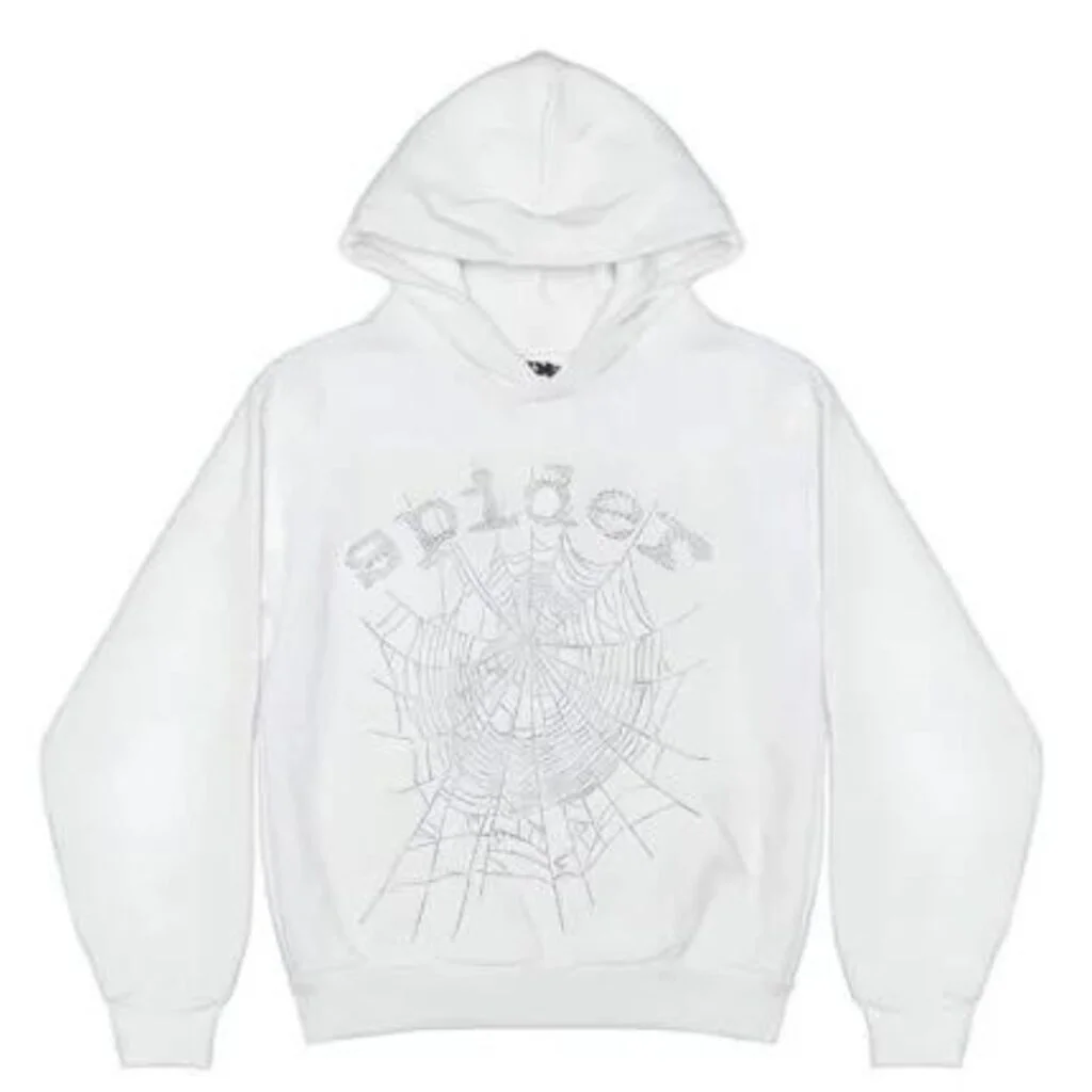 Sp5der OG Rhinestone Logo Hoodie White Sp5der OG Rhinestone Logo Hoodie White